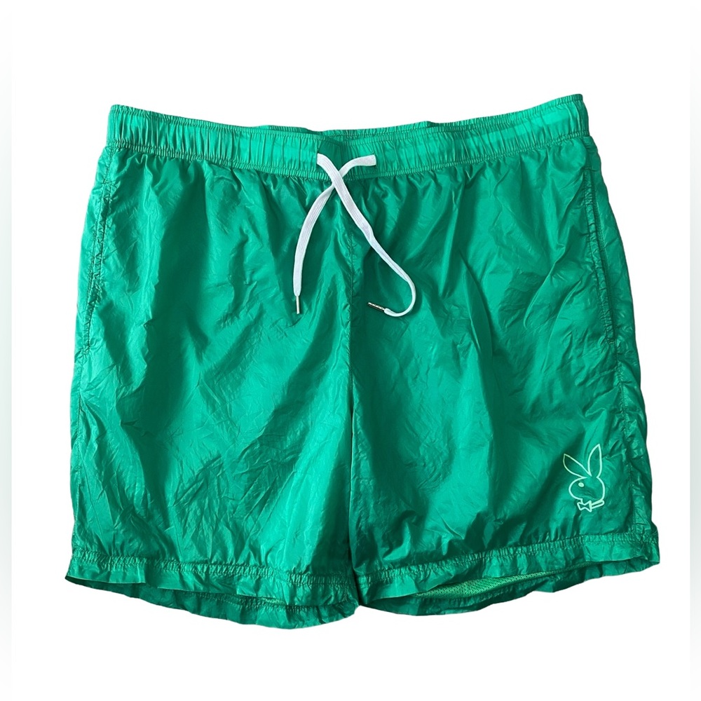 Playboy for PacSun Nylon Swim Shorts Men’s Size Large Green Bunny Logo
